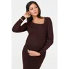Lo+jayne The Cut Out Luxe Knit Top In Brown