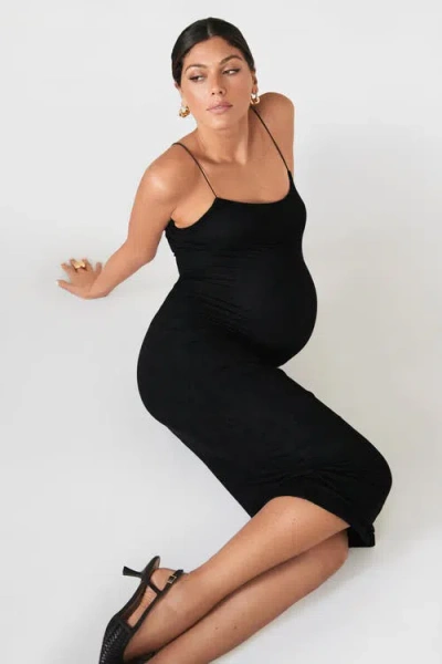Lo+jayne The Midi Corded Straps Ribbed Dress