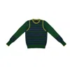 Lo Neel Men's Green / Blue / Yellow Fred Green Sweater In Multi