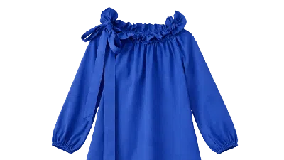 Lo Neel Women's Blue Bohemian Oversize Blouse