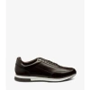Loake Mens Dark Brown Bannister Tonal-stitching Leather Low-top Trainers In Brown
