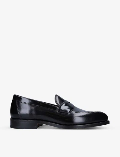 Loake Imperial Strap Leather Loafers In Black