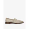 LOAKE LOAKE MENS BEIGE IMPERIAL SUEDE PENNY LOAFERS