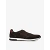 Loake Mens Dark Brown Bannister Panelled Suede Low-top Trainers In Dark Brown
