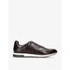 Loake Mens Dark Brown Bannister Tonal-stitching Leather Low-top Trainers In Dark Brown