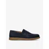 Loake Navy Lucca Suede Loafers In Navy