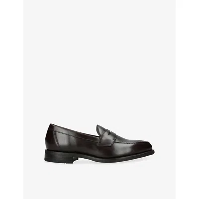 Loake Mens Dark Brown Imperial Leather Loafers Eur 43.5 / 9.5 Uk In Black