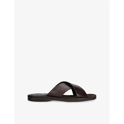 Loake Mens Dark Brown Gozo Leather Sandals Eur 41 / 7 Uk