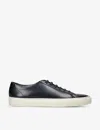 Loake Mens Navy Sprint Contrast-stich Leather Low-top Trainers In Navy