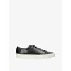 Loake Mens Navy Sprint Contrast-stich Leather Low-top Trainers In Black