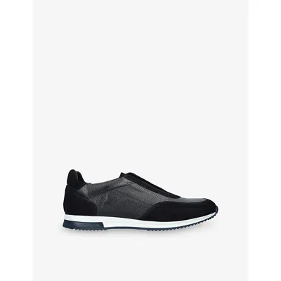 Loake Mens Navy Ballantyne Leather And Suede Trainers Eur 42 / 8 Uk In Blue