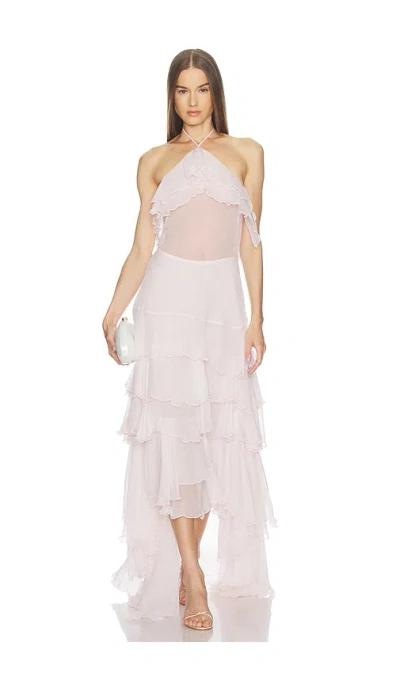 Loba Alejandra Ruffle Gown In Pink
