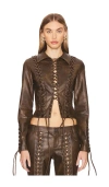 Loba Amantilla Faux Leather Jacket In Brown