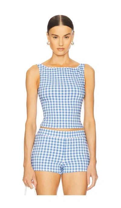 Loba Betty Top In Blue & White