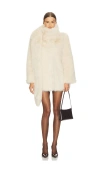 Loba Brenda Faux Fur Coat In Neutral