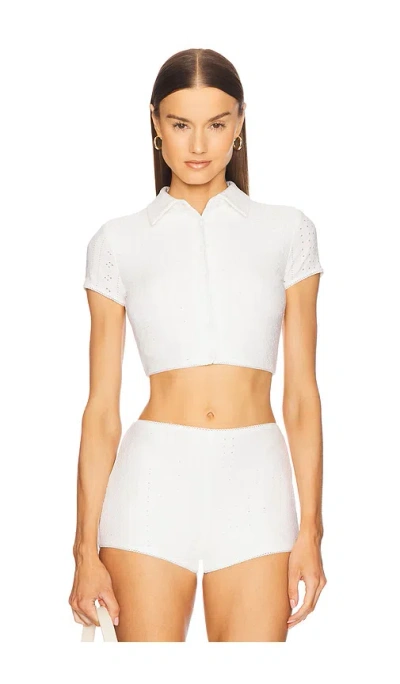 Loba Caity Eyelet Top In White
