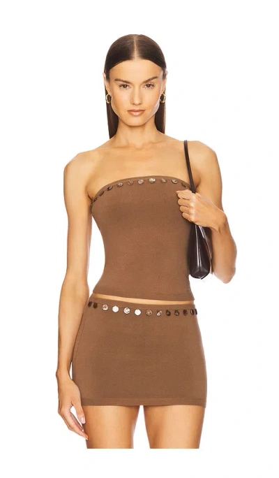 Loba Clemente Tube Top In Brown