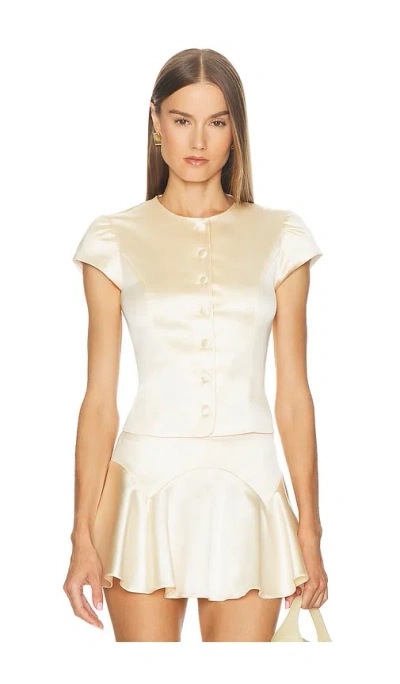 Loba Ella Satin Top In Neutral
