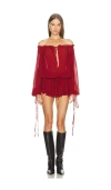 Loba Gabrielle Mini Dress In Burgundy