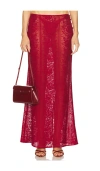 Loba Laura Maxi Skirt In Deep Red
