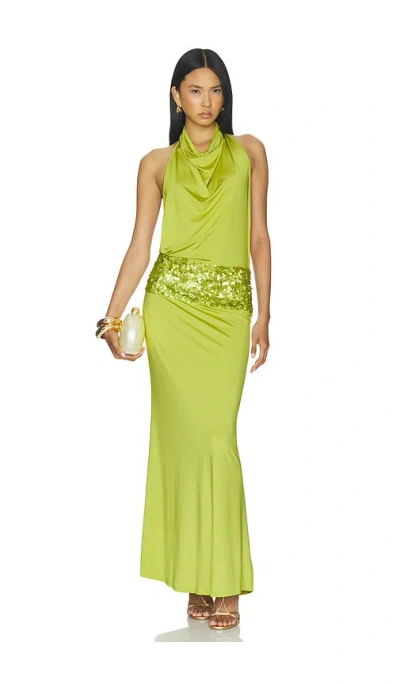 Loba Marea Backless Gown In Green