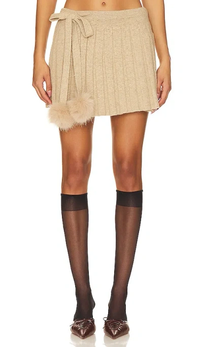 Loba Nili Pleated Wrap Skirt In Tan
