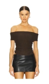 Loba Soledad Off The Shoulder Top In Dark Brown