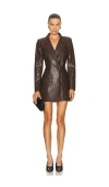 Loba Virginie Faux Croc Blazer Dress In Brown