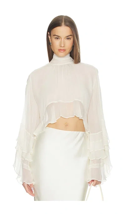 Loba Zoe Ruffle Blouse In White