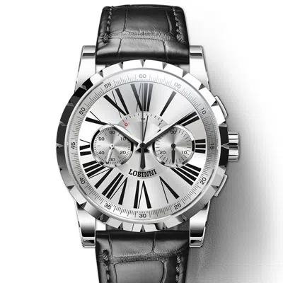 Pre-owned Lobinni Men Luxury Dress Waterproof Choregraph Hand Wind Mechanical Wrist Watch