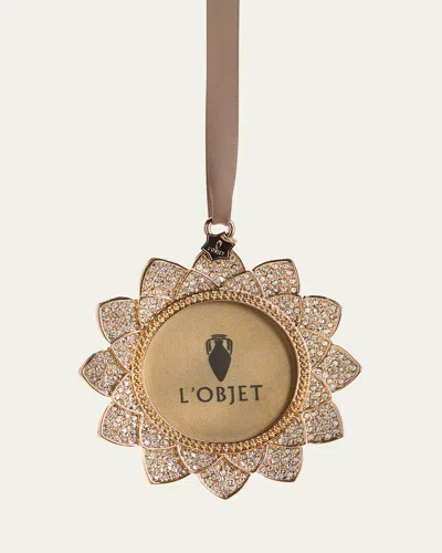 L'objet 24k Gold-plated Flower Pavé Frame Ornament