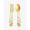 L'objet Spirale 24ct Yellow Gold-plated Metal Serving Set Of 2