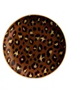 L'objet 4-piece 24k Gold Painted Leopard Print Dessert Plate Set
