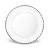 L'objet Aegean Dinner Plate In White/platinum