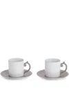 L'objet Aegean Espresso Cups And Saucer (set Of Two) In Weiss