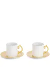 L'objet Aegean Espresso Cups And Saucer (set Of Two) In White