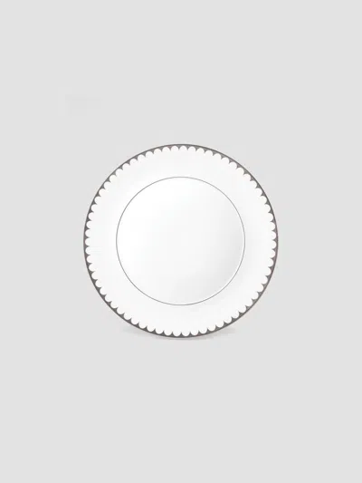 L'objet Aegean Filet Platinum Dinner Plate In White