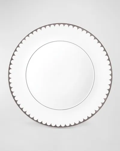 L'objet Aegean Dinner Plate In White/platinum