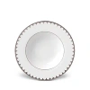 L'objet Aegean Filet Soup Plate In White/platinum