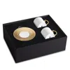 L'objet Perlee Golden 3-piece Espresso Cup & Saucer Set In Gold