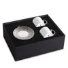 L'objet Aegean Silver 3-piece Espresso Cup & Saucer Set In Platinum