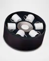 L'objet Aegean Platinum-trim Espresso Cups & Saucers, Set Of 6 In Platinum