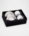 L'objet Aegean Platinum-trim Tea Cup & Saucers, Set Of 2 In Platinum
