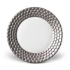 L'objet Aegean Platinum Bread Plate In White/platinum
