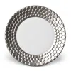 L'objet Aegean Sculpted Dinner Plate In White/platinum