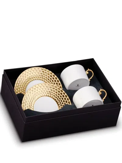 L'objet Aegean Tea Cups And Saucers (set Of Two) In White