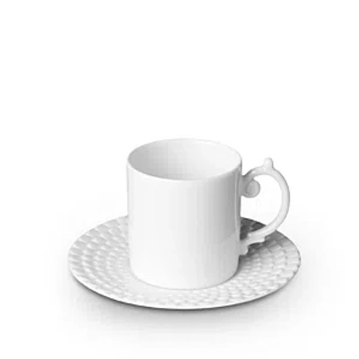 L'objet Haas 2-piece Mojave Porcelain Espresso Cup & Saucer Set In White
