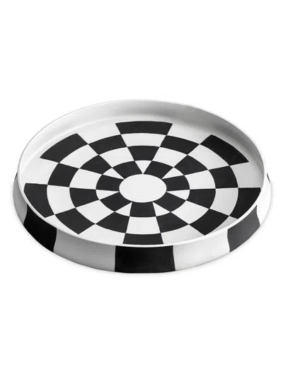 L'objet Atelier Damier Check Platter In Black White
