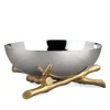 L'objet Bambou 24k Gold-plated Bowl, 12" Round