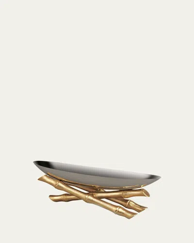 L'objet Bambou Small Serving Boat In Gold
